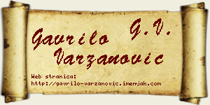Gavrilo Varzanović vizit kartica